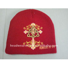 red embroidery knitted hats